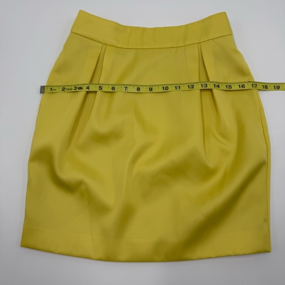 kate spade Women’s Duchess Satin Pencil Skirt 2 Light Chartreuse Yellow - Picture 6 of 9